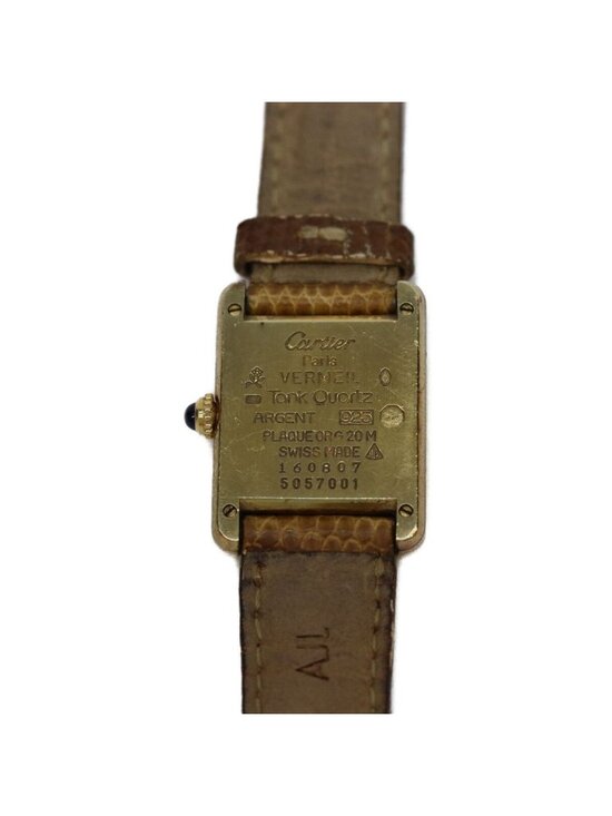 Cartier 95 925 Must Tank Vermeil SM Roman Ivory Dial Quartz Leather main image 9